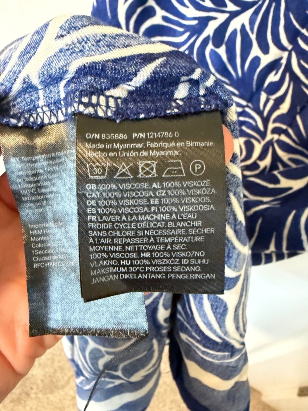 Caftan, Tunic Dress, Blue Pattern, Size Small - Picture 5 of 6